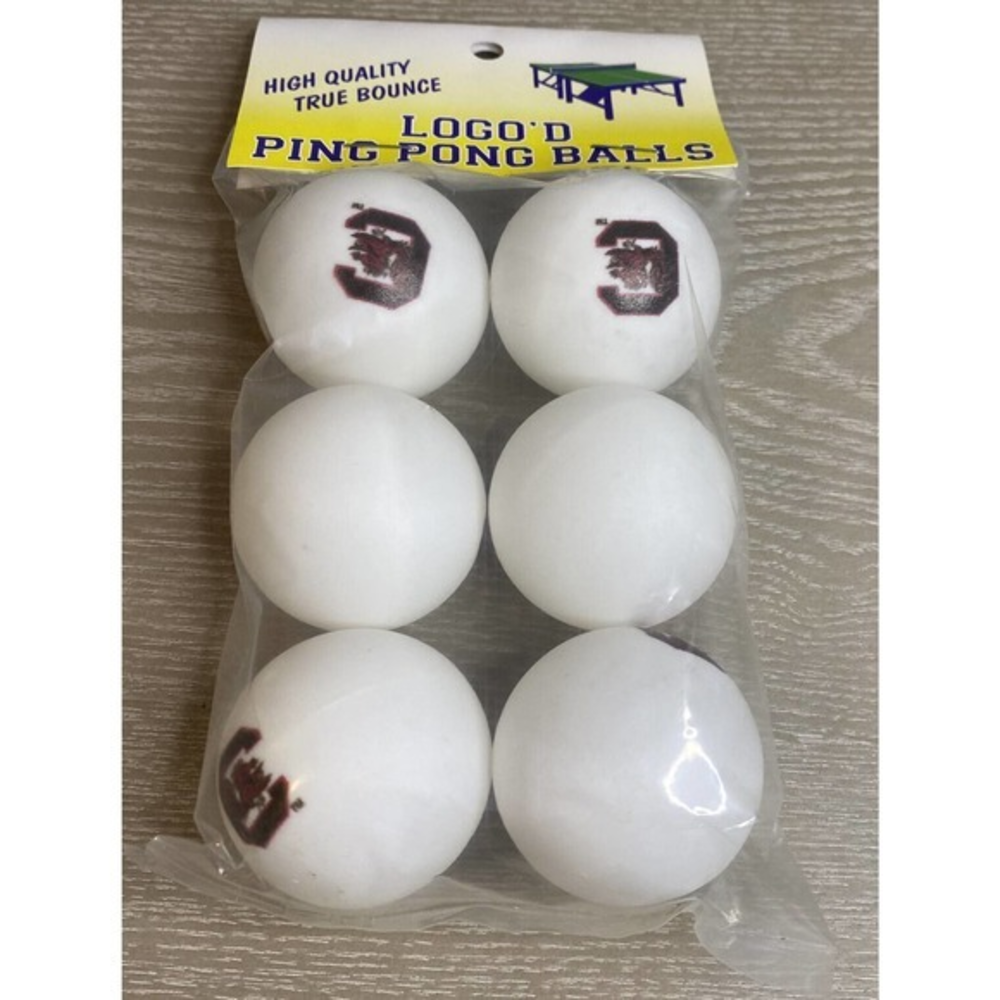NCAA South Carolina Gamecocks 6 pack of Ping Pong / Table Tennis balls Licensed‎